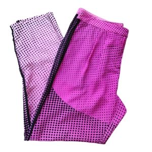 DIANE VON FURSTENBERG Pink Silk Speckle Print Madison Pants 100% silk size 8